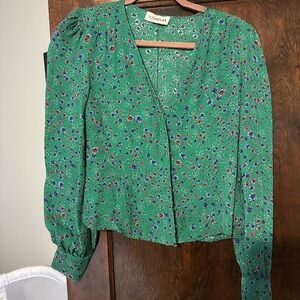 NICHOLAS Green and Red Blouse Top